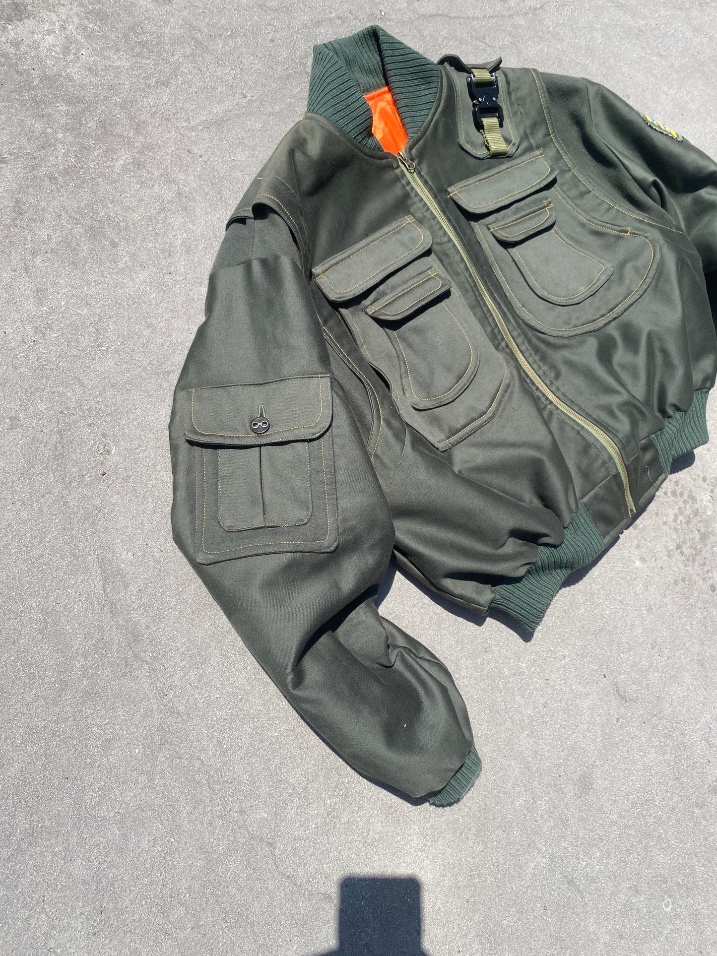 Green army bomber jacket