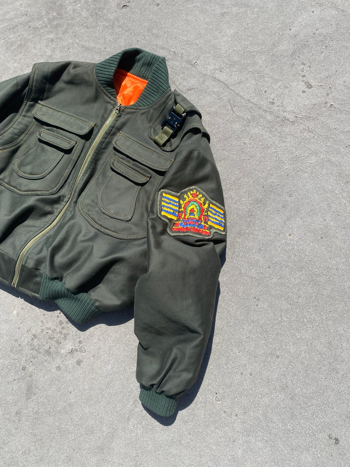 Green army bomber jacket