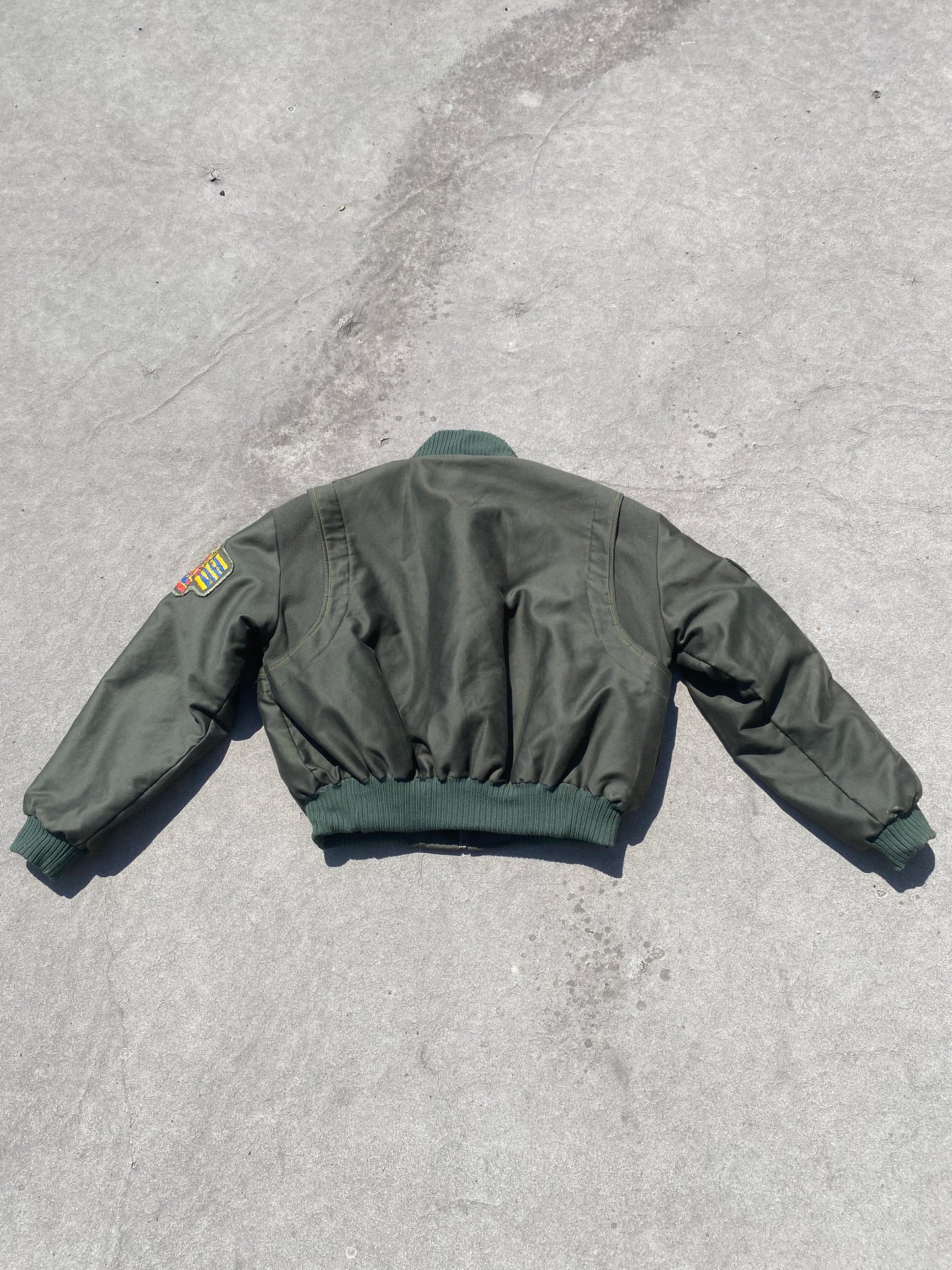 Green army bomber jacket