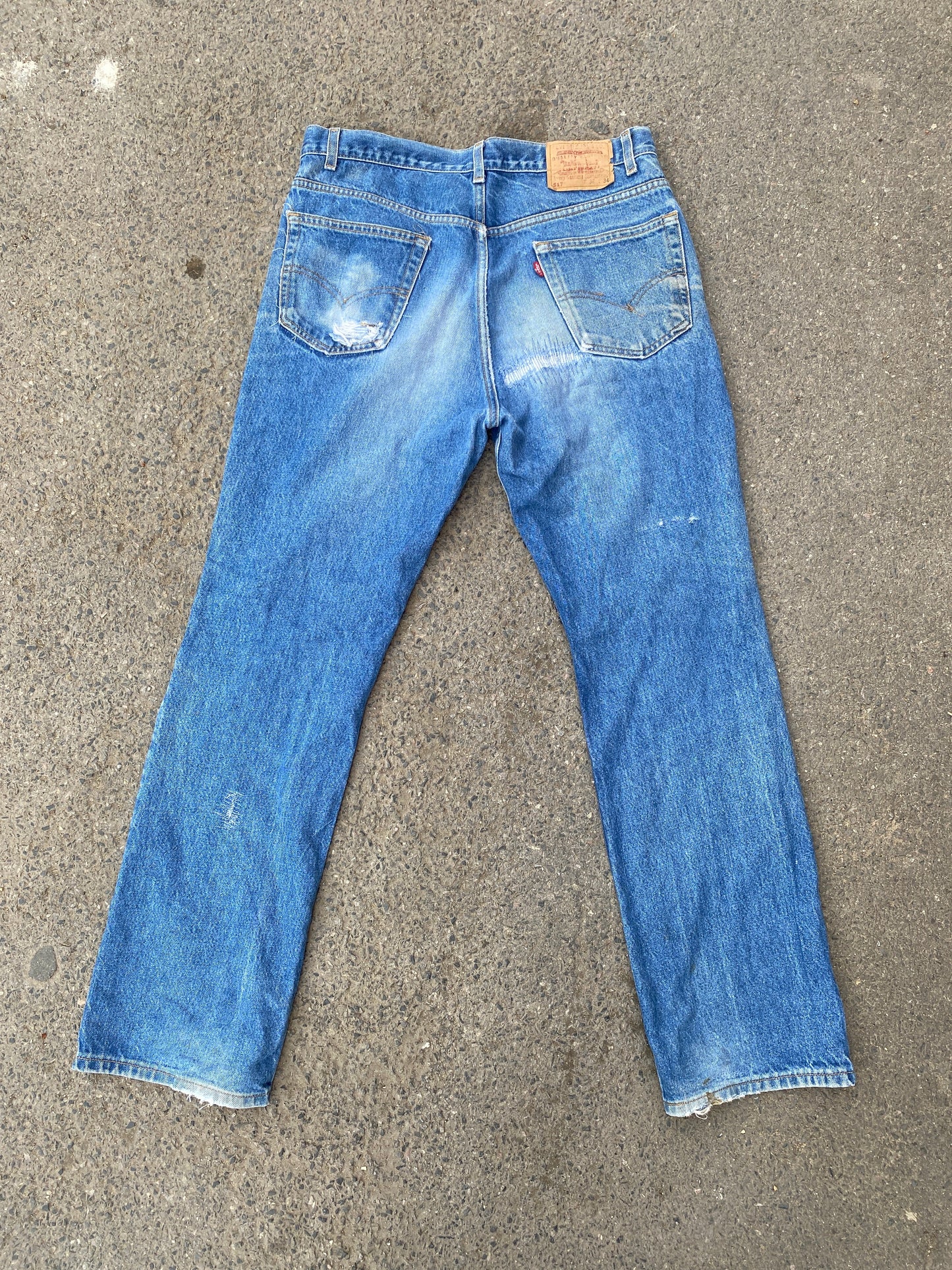blue mended vintage Levi’s