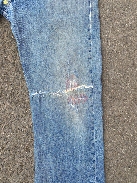 3 colour mended vintage Levi’s